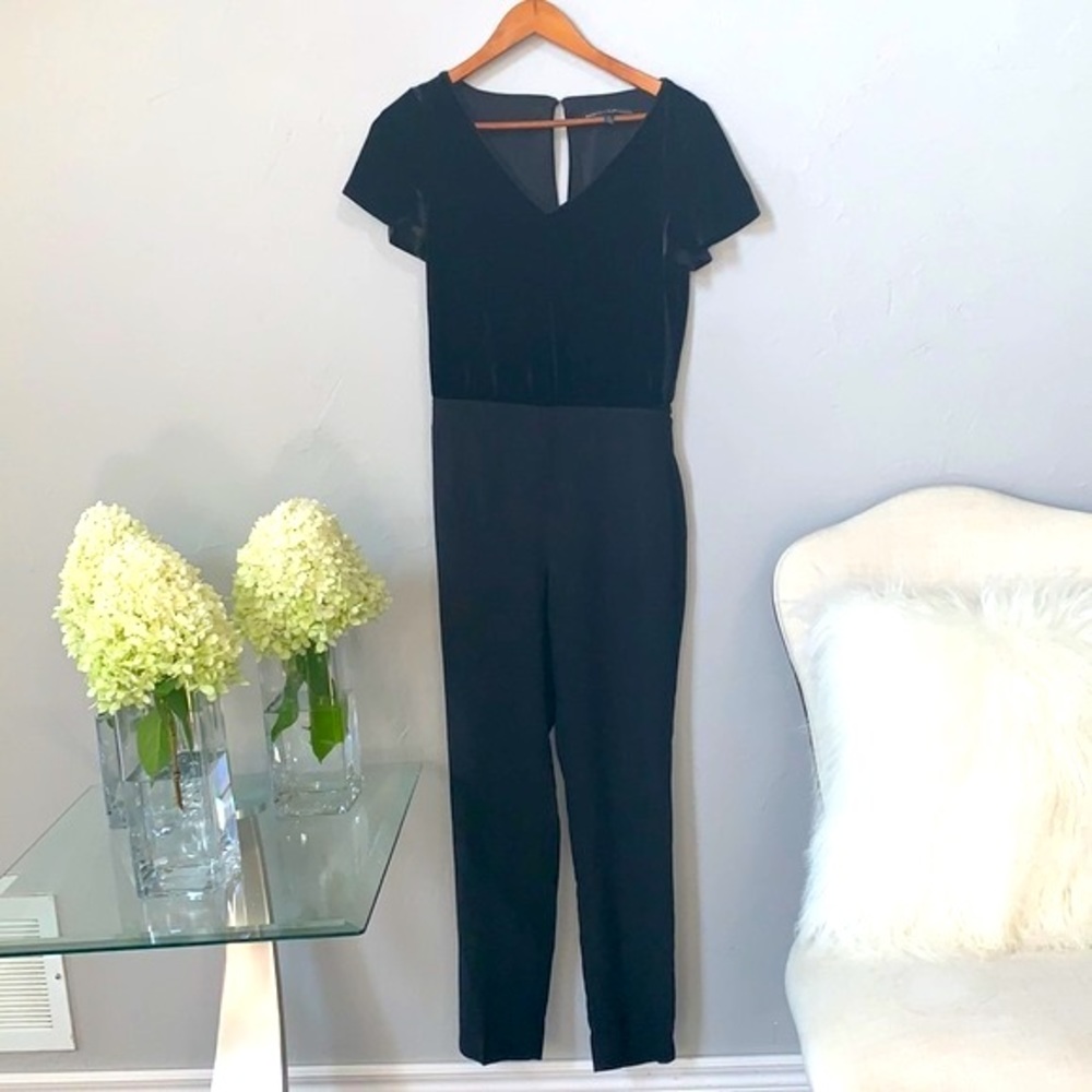 White House Black Market Black Velvet Jumpsuit